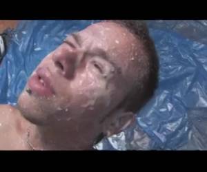 an anal creampie squirts on his face