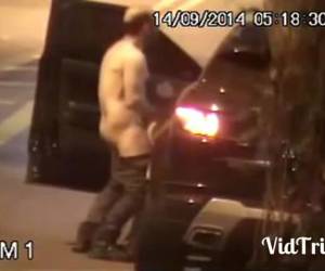 Sexo na rua com gostosa foi flagrado por câmera de segurança